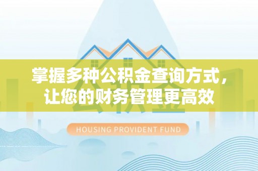福兴掌握多种公积金查询方式，让您的财务管理更高效