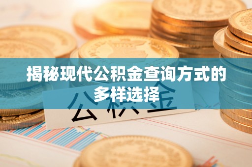 福兴揭秘现代公积金查询方式的多样选择